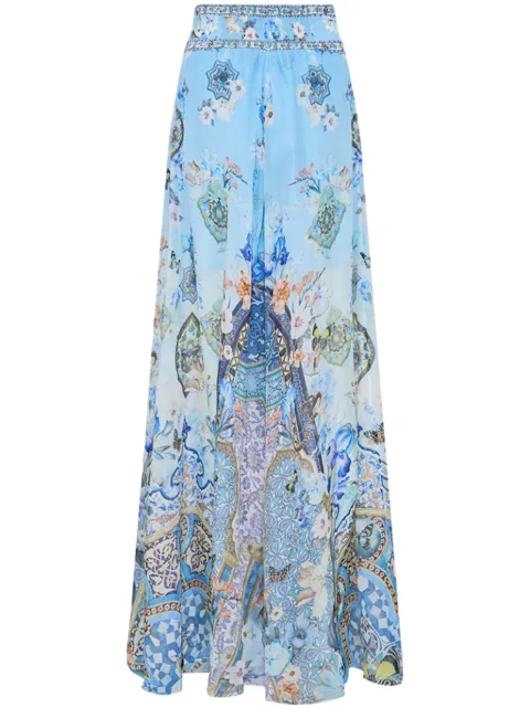 Camilla wide-leg sheer trousers