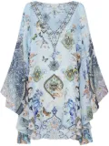 Camilla graphic-print mini dress - Blue