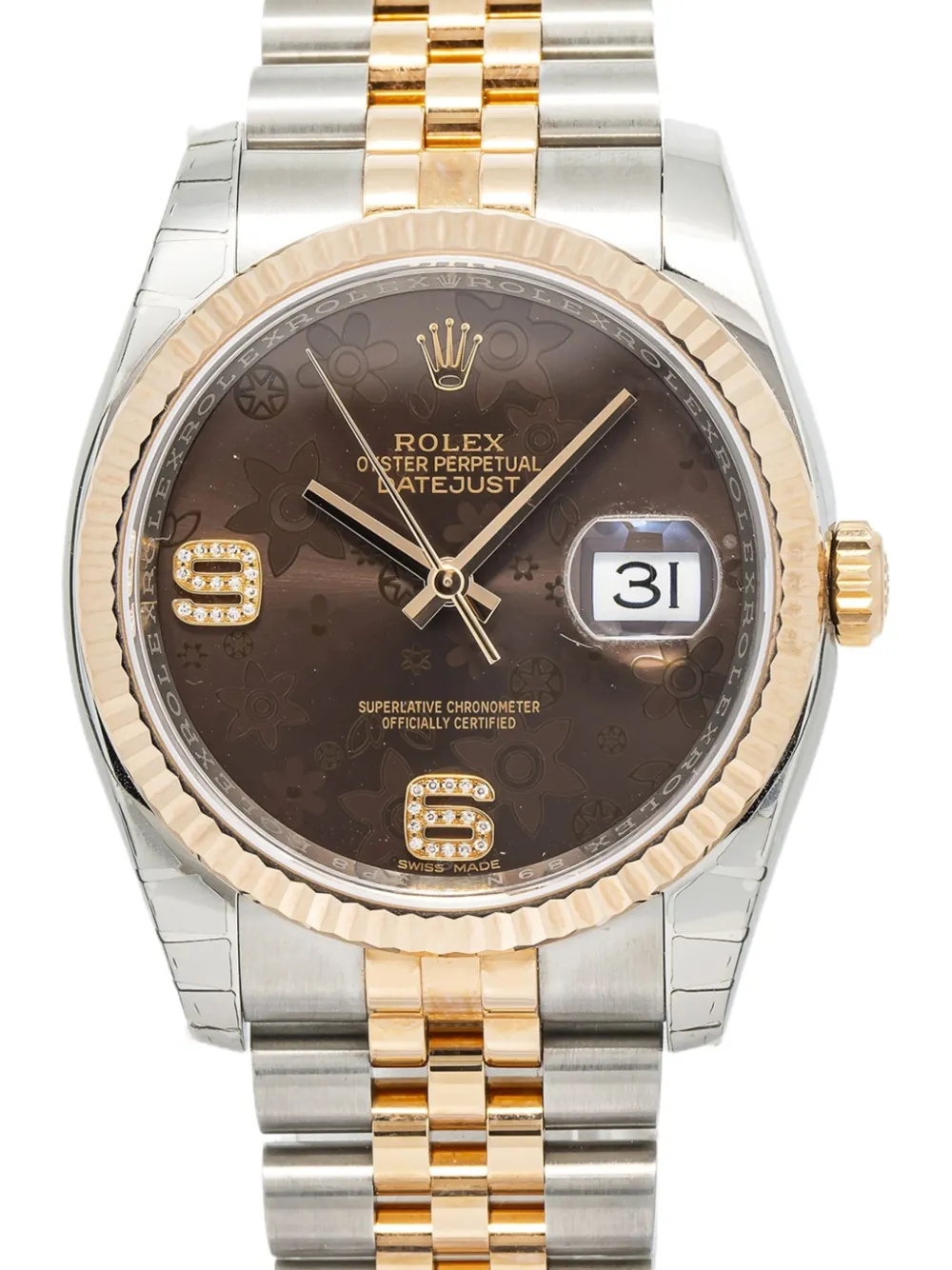 Pre-owned Rolex  Datejust 36mm In Brown