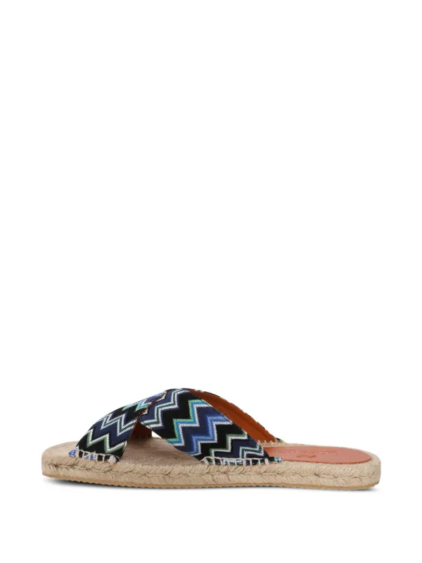 Missoni Navy Blue Chevron Slip-On Slippers Slippers with double crossed strap and chevron pattern main image 3