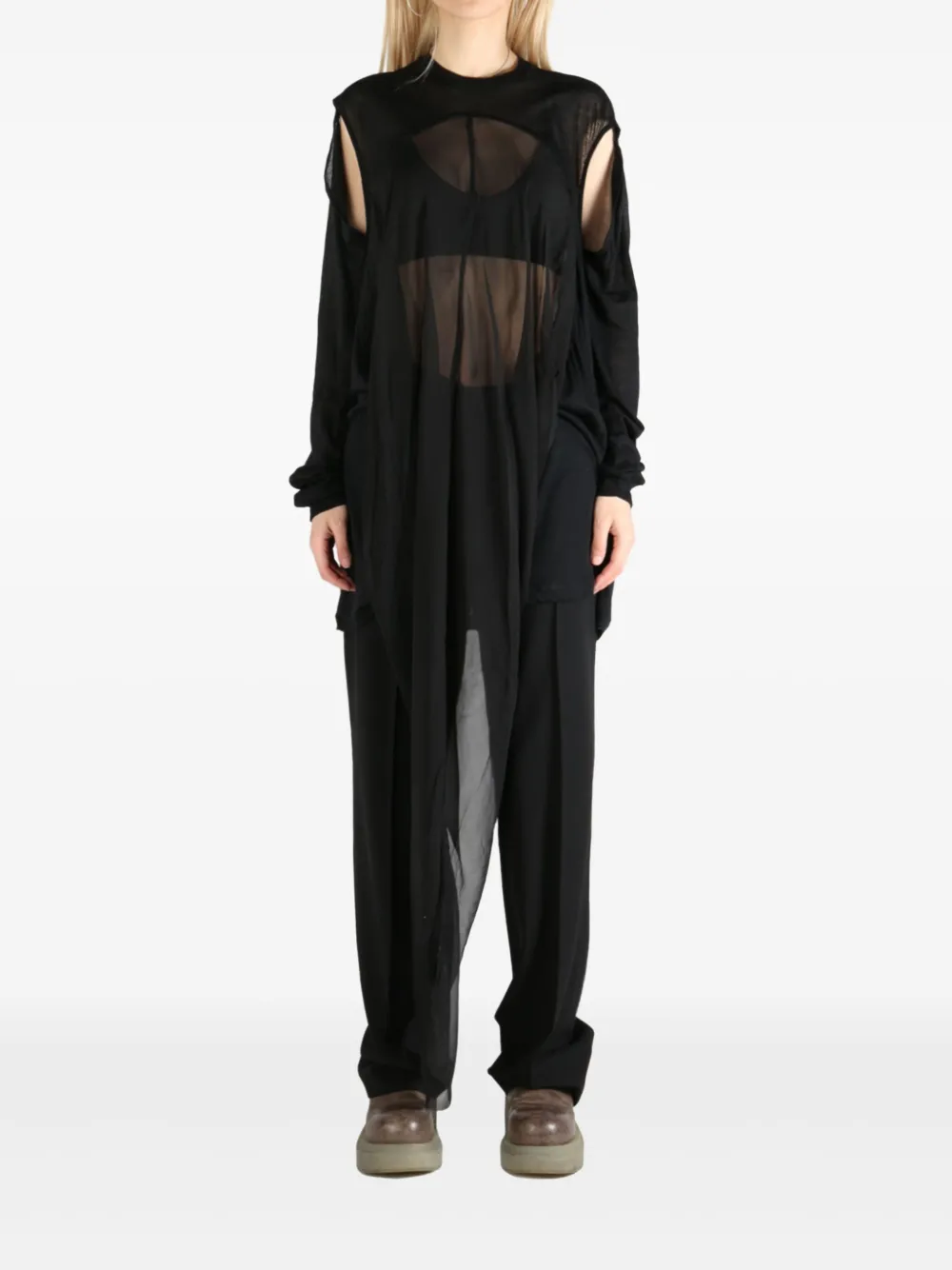 Rick Owens Drain blouse met uitgesneden details - Zwart