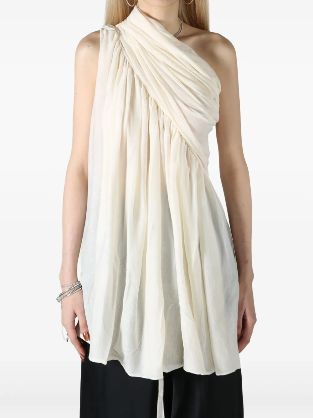 Rick Owens draped cotton top | White | Image 1