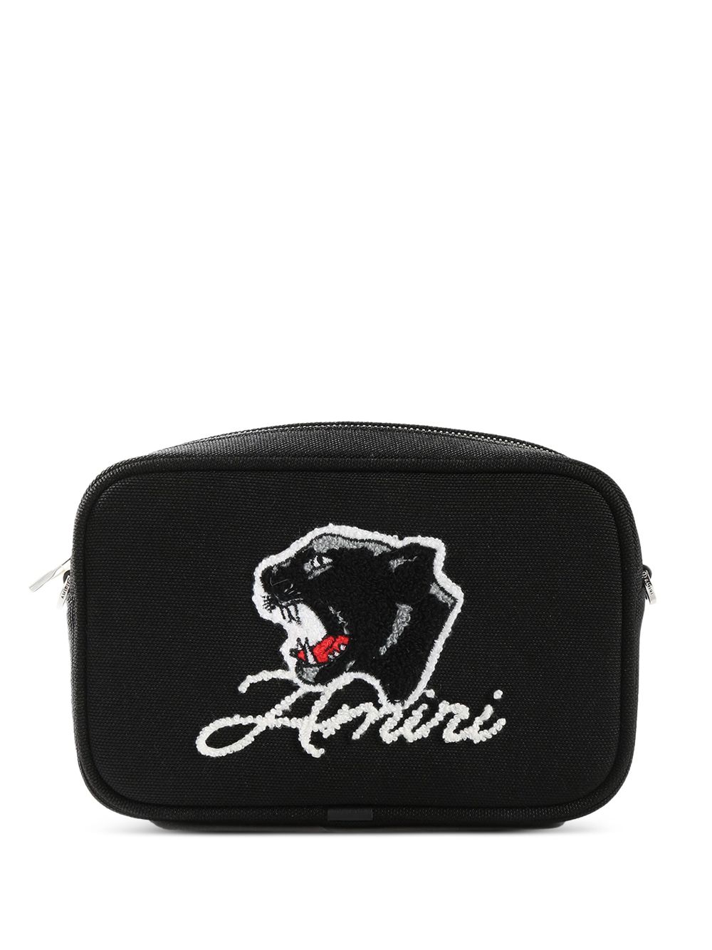 AMIRI logo-embroidered messenger bag - Black