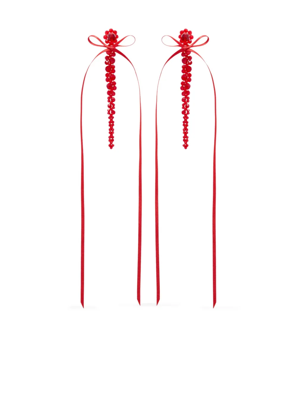 Simone Rocha Bow Ribbon Drip earrings - レッド Simone Rocha Bow Ribbon Drip earrings - レッド
