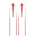 Simone Rocha Bow Ribbon Drip earrings - Red