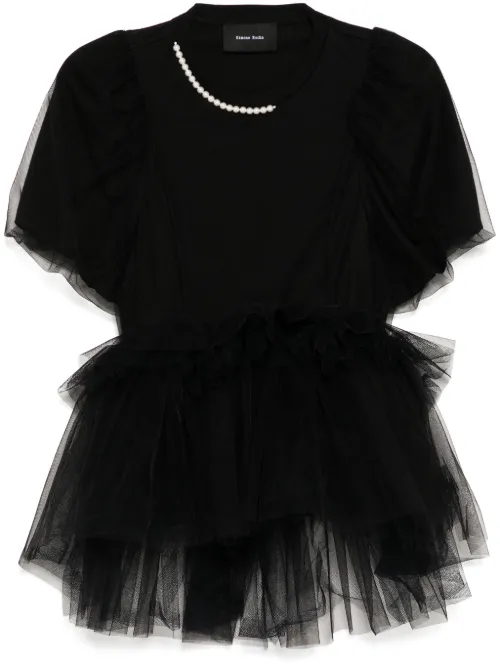 T-shirt à ourlet en tulle - Simone Rocha - Modalova