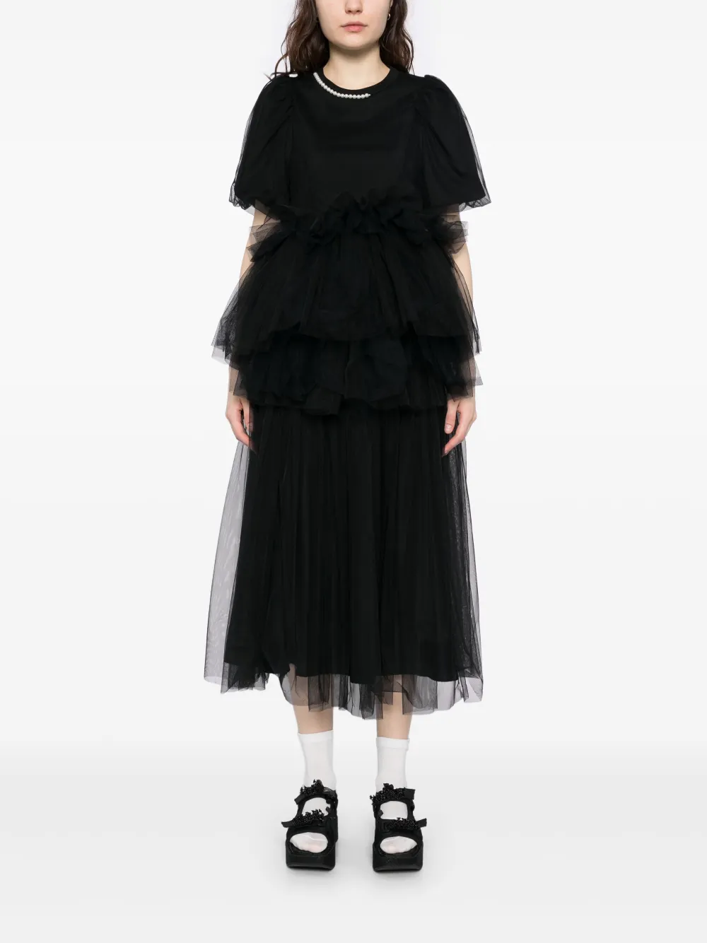 Simone Rocha T-shirt met tutu - Zwart