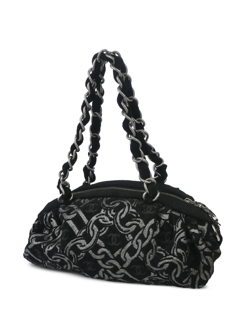 CHANEL Pre-Owned 2006 bowlingtas met jacquard - Zwart