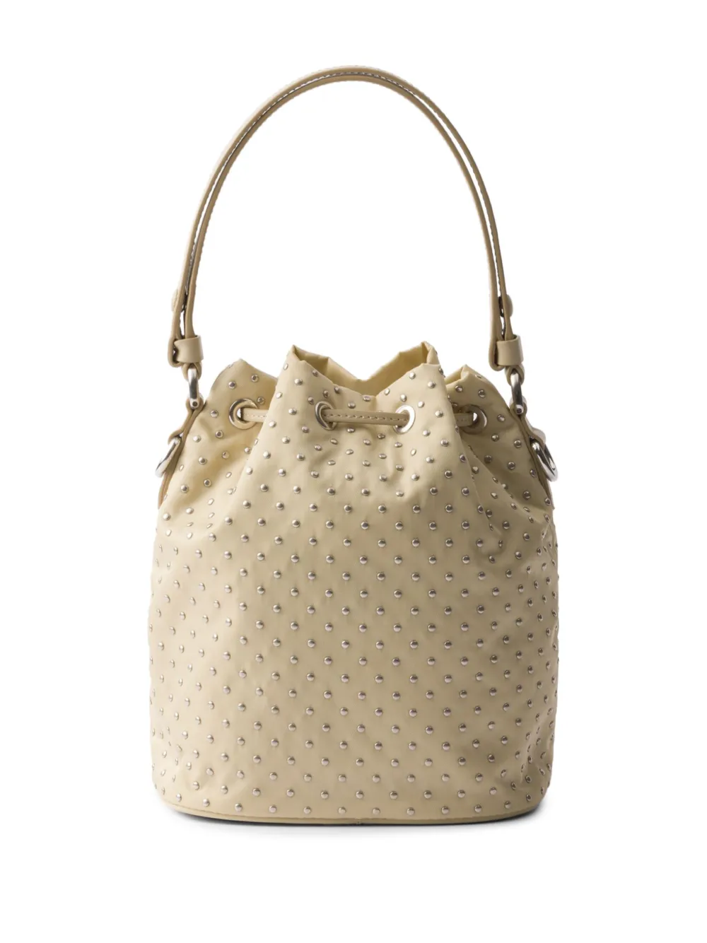 Prada Kleine tas verfraaid met studs - Beige