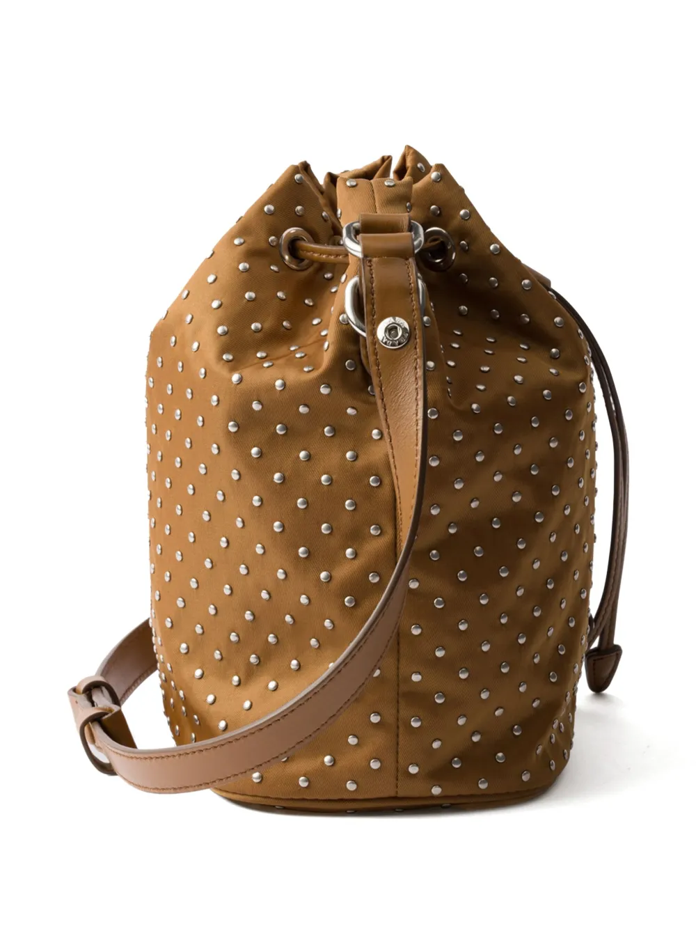 Prada Mini-tas verfraaid met studs Bruin
