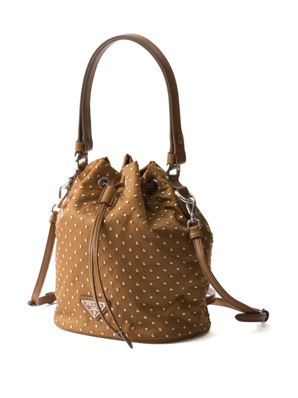 Prada Mini-tas verfraaid met studs Bruin