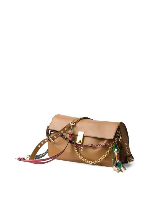 Prada Large Soft Sound Shoulder Bag | Brown | FARFETCH