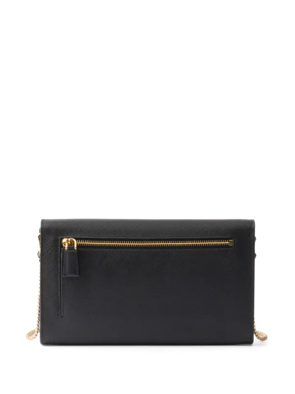 Prada サフィアーノレザー クラッチバッグ ミニ | ブラック | FARFETCH JP