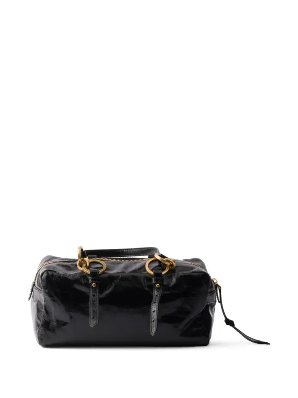 PRADA プラダ ハンドバッグ  レザー 関税込み 国内直営【PRADA】ミディアム レザー ハンドバッグ (PRADA