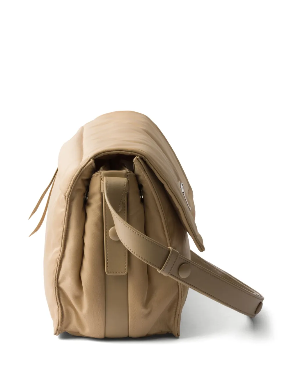 Prada Medium Padded Re-nylon Shoulder Bag In Neutrals