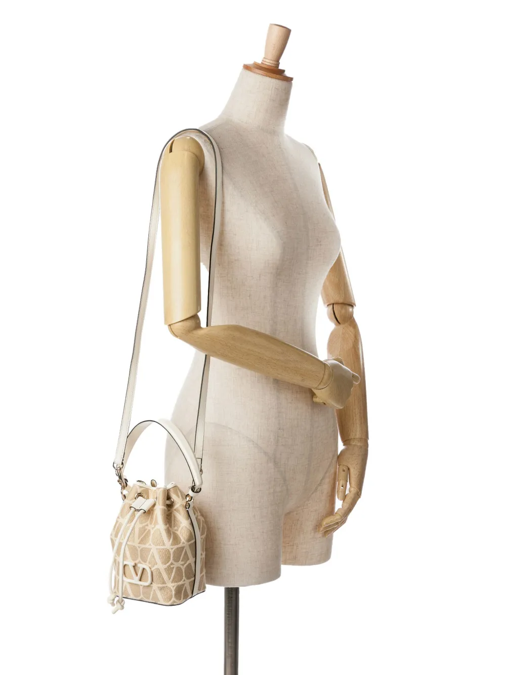 Valentino Garavani Pre-Owned 2018-2024 Mini Canvas VLogo Iconographe bucket bag - Bruin