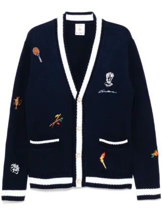 Casablanca エンブロイダリー カーディガン | ブルー | FARFETCH JP