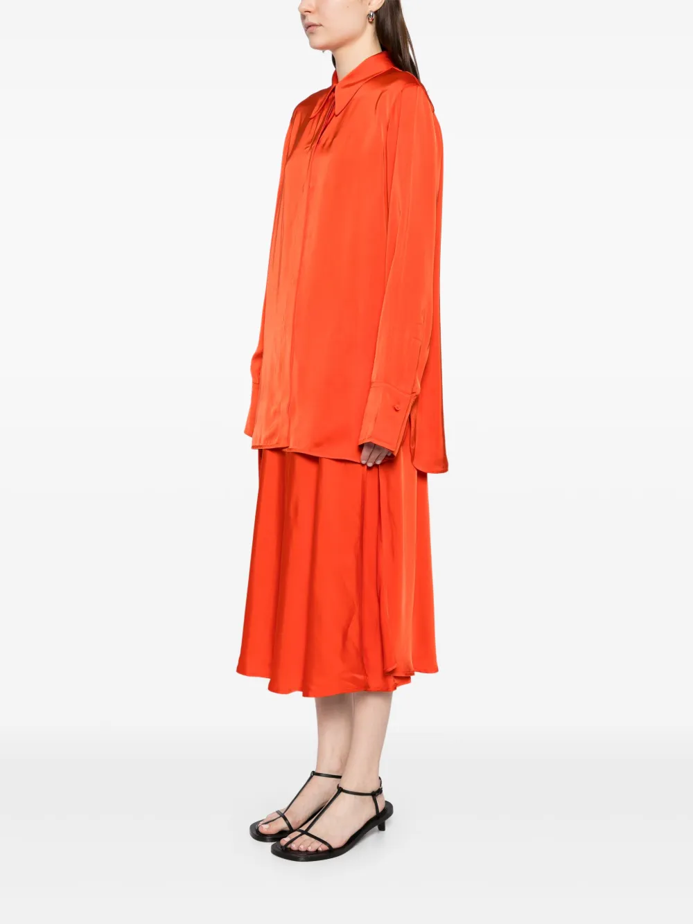 【希少！！】 Jil Sander ロングスリーブ シャツ | オレンジ | FARFETCH JP 靴
