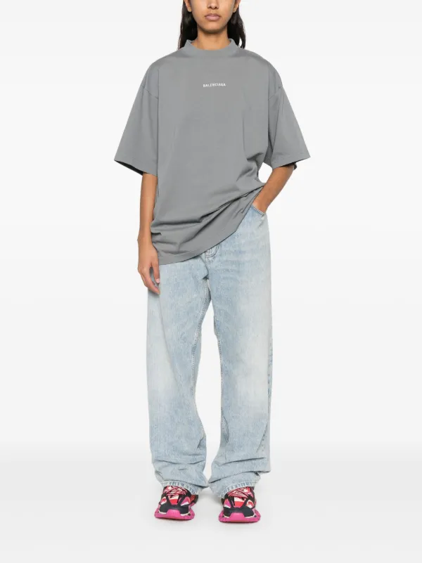 Tシャツ・カットソー BALENCIAGA 'Fashion Designer' T-shirt Gray Balenciaga logo-print T-shirt | Grey | FARFETCH
