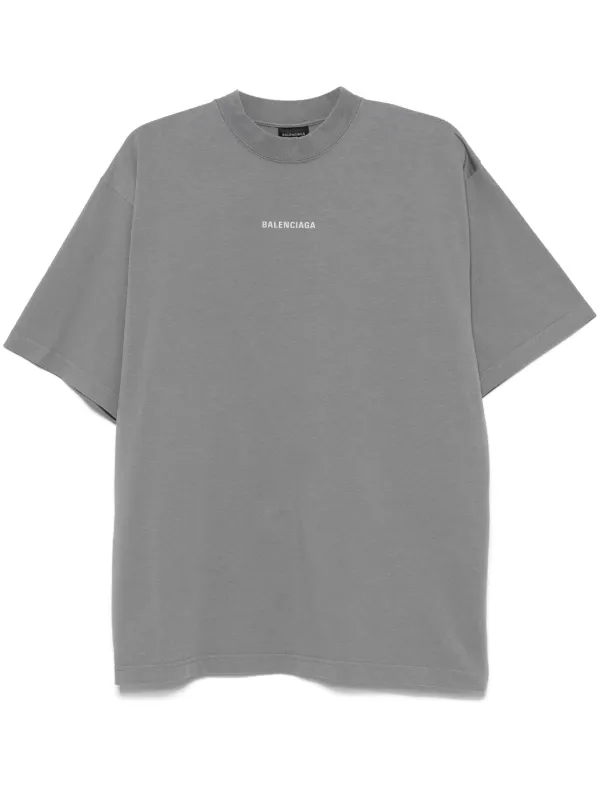 Tシャツ・カットソー BALENCIAGA Men T Shirts 824285TSVV1 1441 GREY Balenciaga logo-print T-shirt | Grey | FARFETCH
