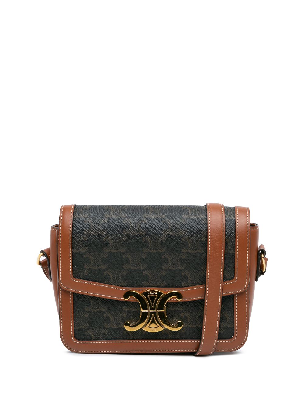 Céline Pre-Owned 2021 Teen Coated Canvas Triomphe crossbody bag - Brown