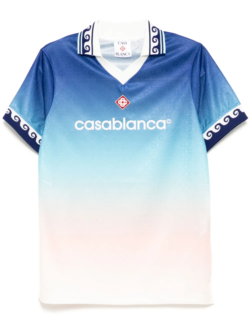 Casablanca Geribbeld T-shirt Blauw