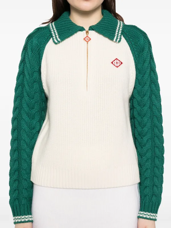 Casablanca Zip Fastening Jumper | White | FARFETCH