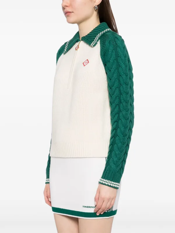 Casablanca Zip Fastening Jumper | White | FARFETCH