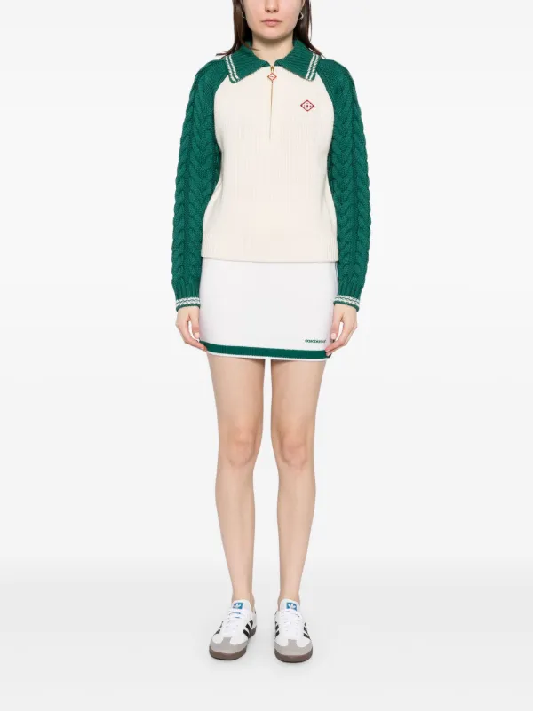 Casablanca Zip Fastening Jumper | White | FARFETCH