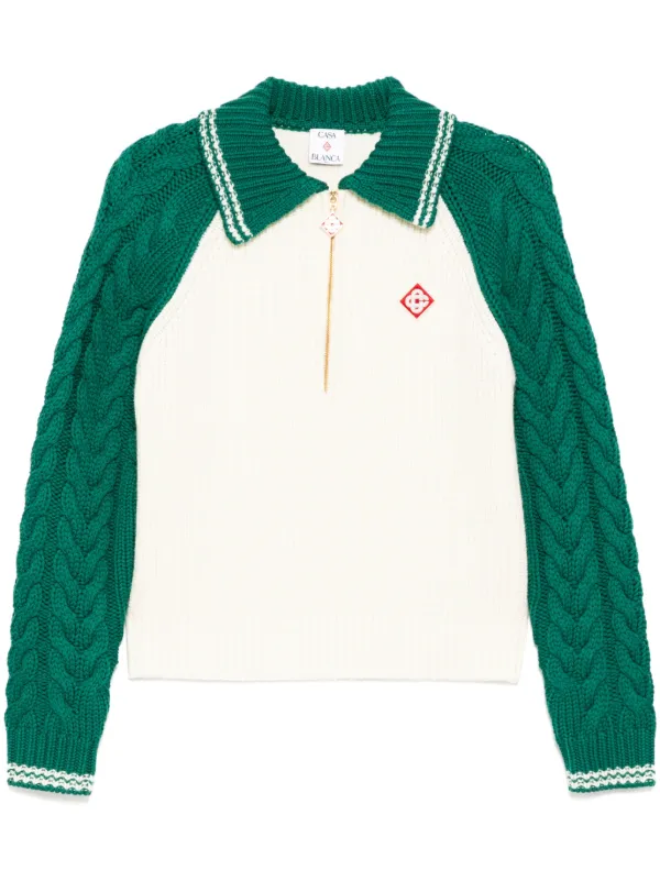 ミ*)様 casablancaニット Casablanca Zip Fastening Jumper | White | FARFETCH