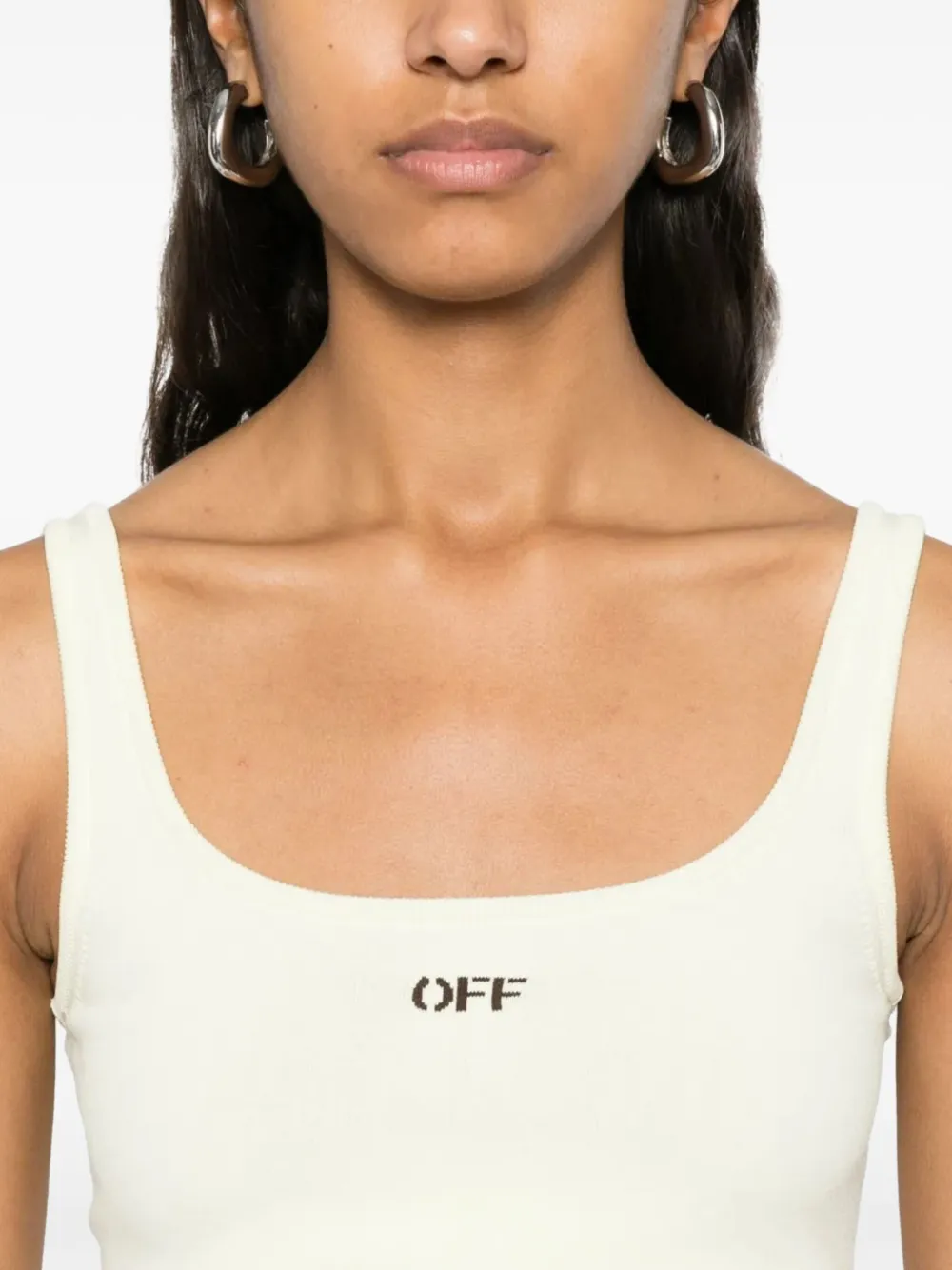 Off-White Tanktop met logo Beige