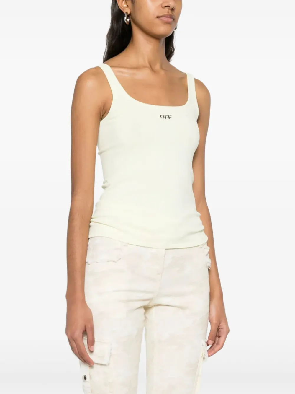 Off-White Tanktop met logo Beige