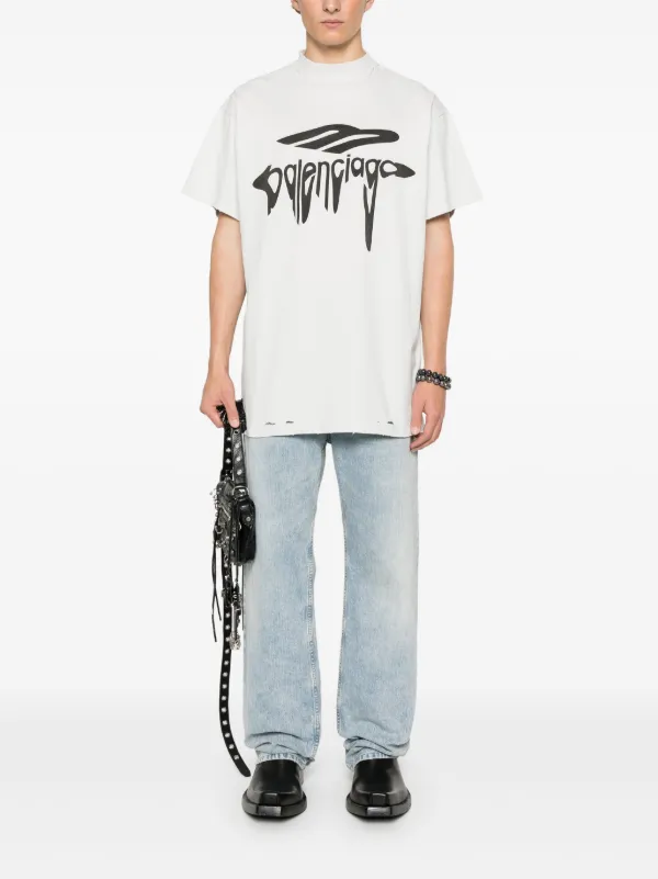 【関税&送料込】Balenciaga 3B Liquified Oversize T-Shirt Balenciaga 3B Liquified Oversize t-shirt | Grey | FARFETCH