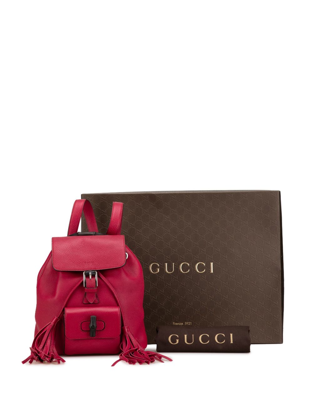 Gucci Pre-Owned 2000-2015 Leather Bamboo Daily backpack - Rood