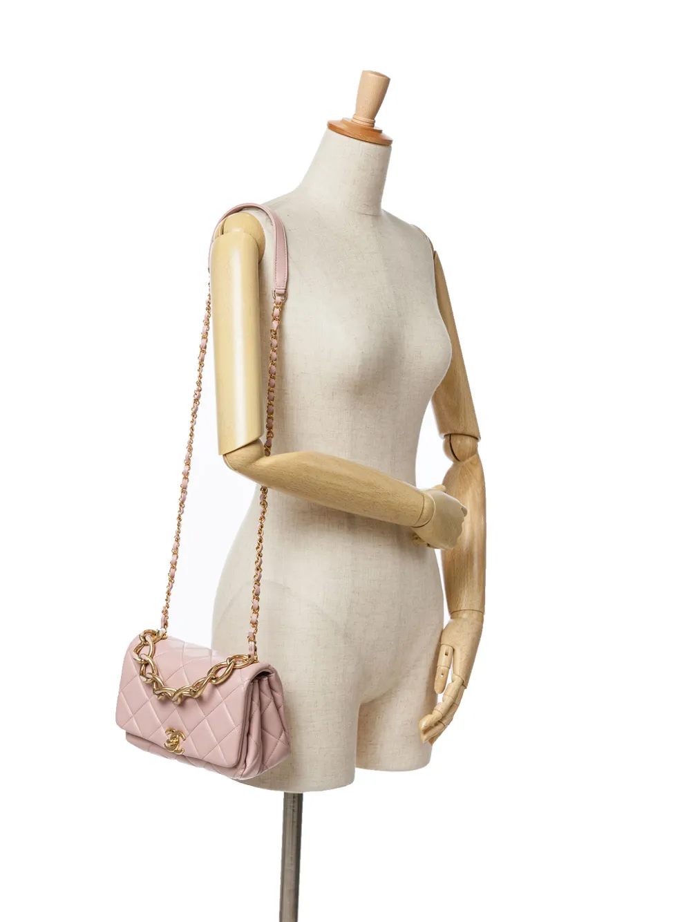 CHANEL Pre-Owned 2021-2024 Small Quilted Lambskin Color Match Flap satchel - Roze