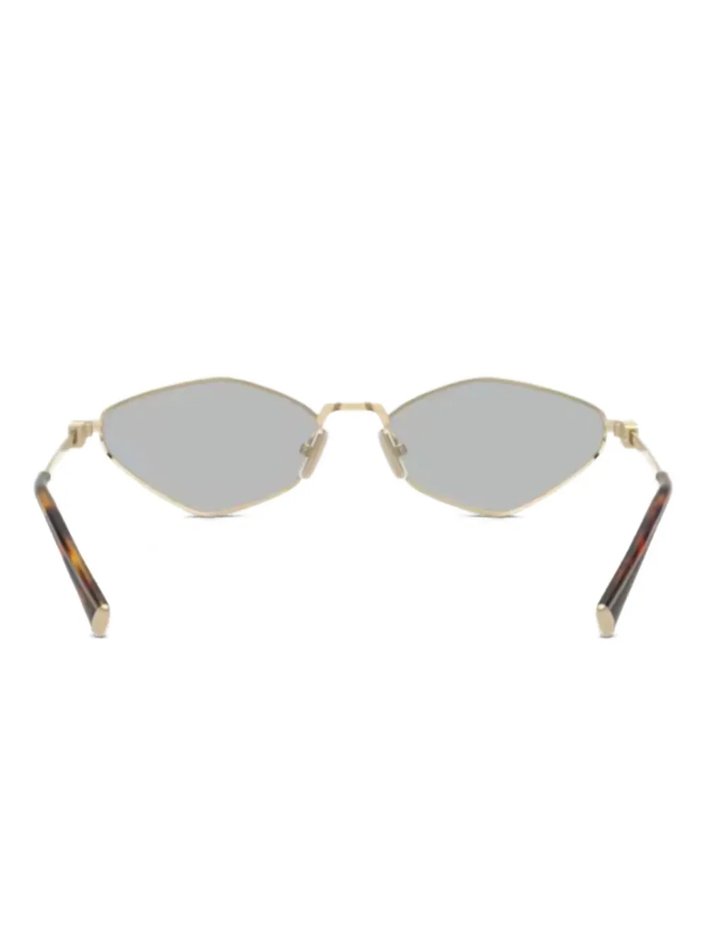 Miu Eyewear Zonnebril met zeshoekig montuur Goud