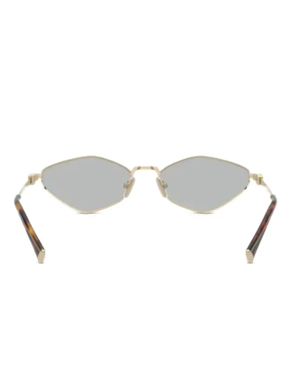 Miu Miu Eyewear Hexagonal Frame Sunglasses | Gold | FARFETCH