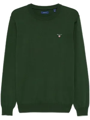 Gant Suéter De Algodão Com Gola V | Azul | FARFETCH BR