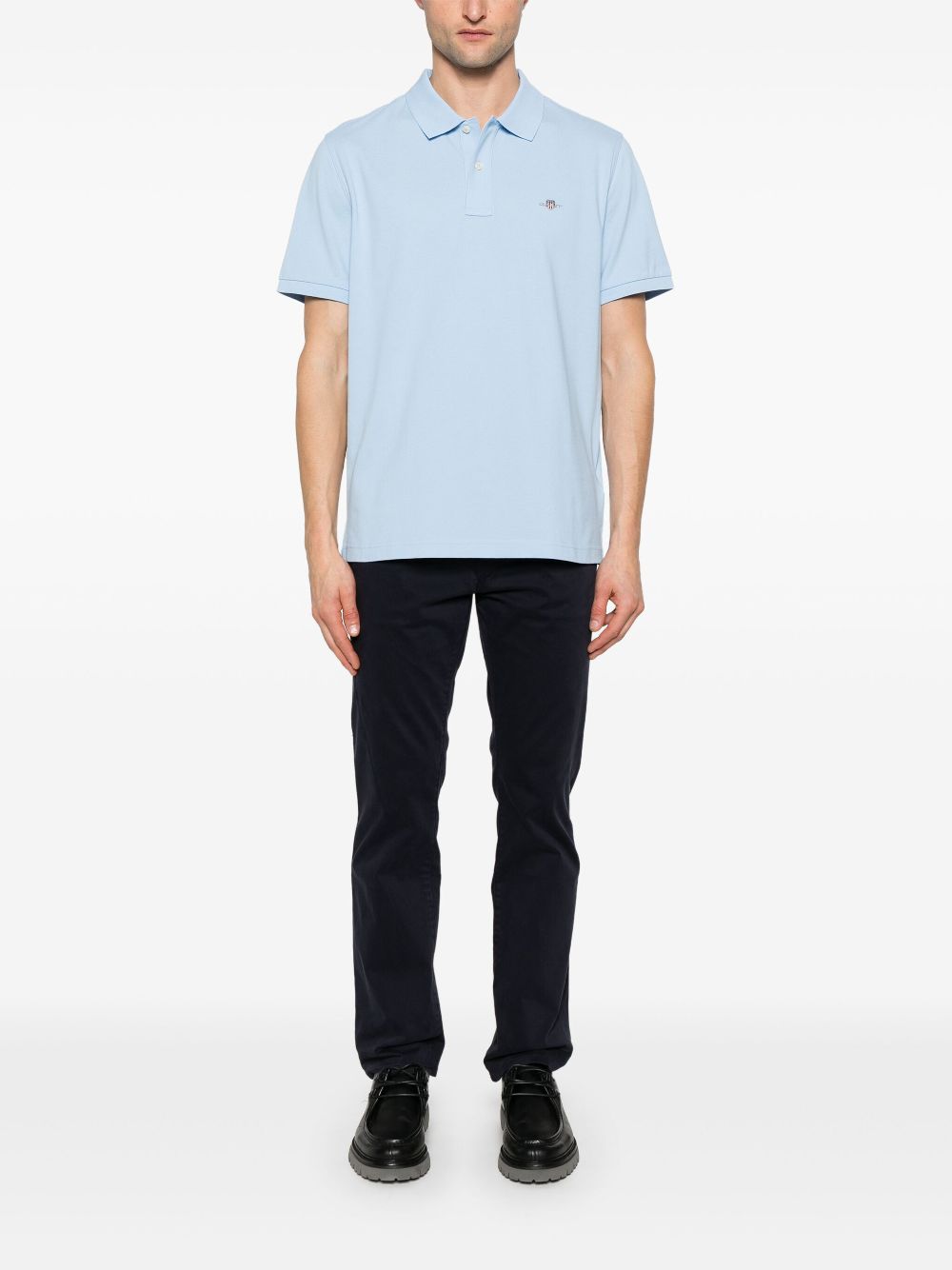 Gant shield-motif short-sleeve polo shirt - Blue