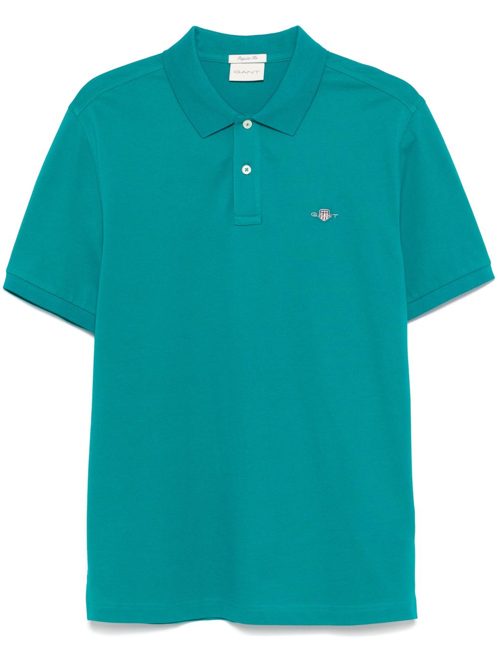 shield-motif short-sleeve polo shirt