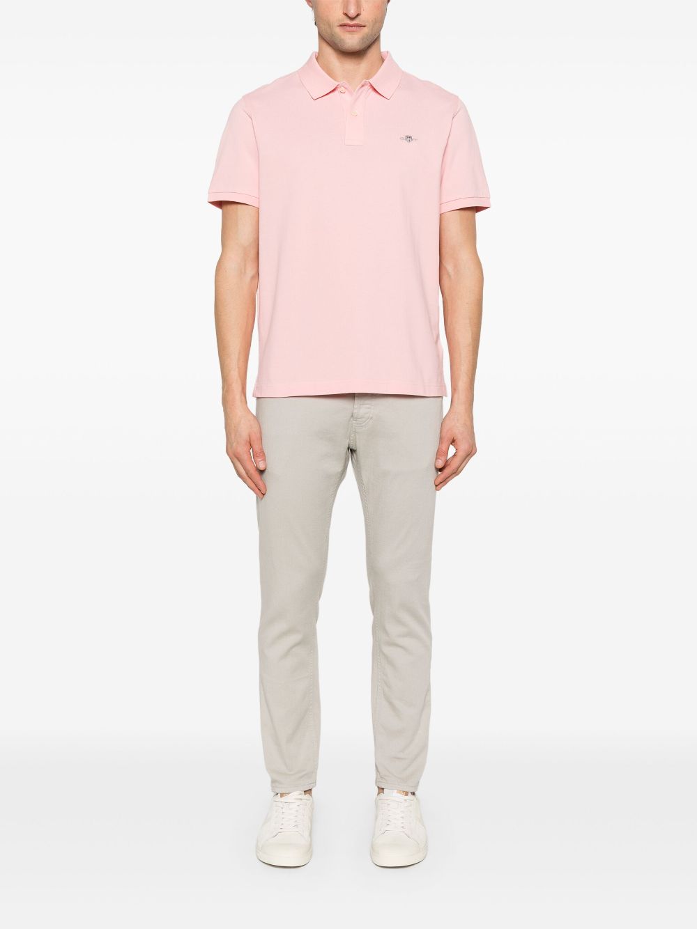 Gant shield-motif short-sleeve polo shirt - Pink