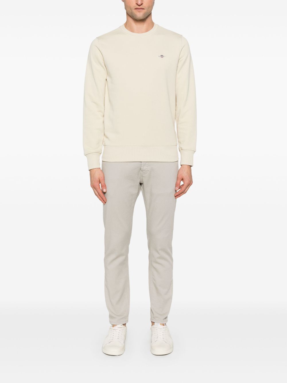 Gant Sweater met ronde hals en schildpatroon - Beige