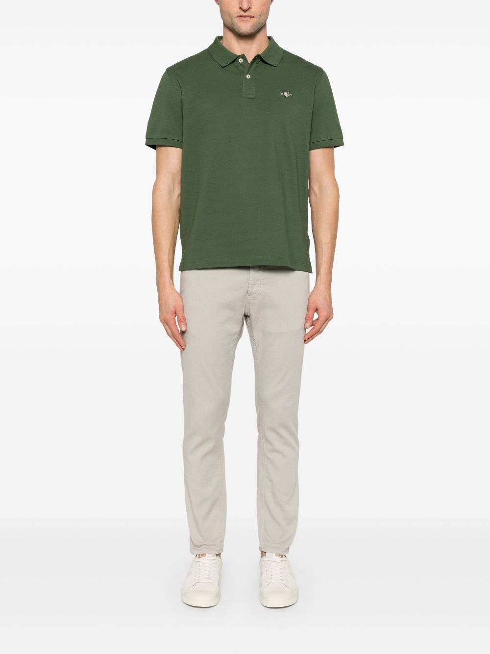 Gant shield-motif short-sleeve polo shirt - Green