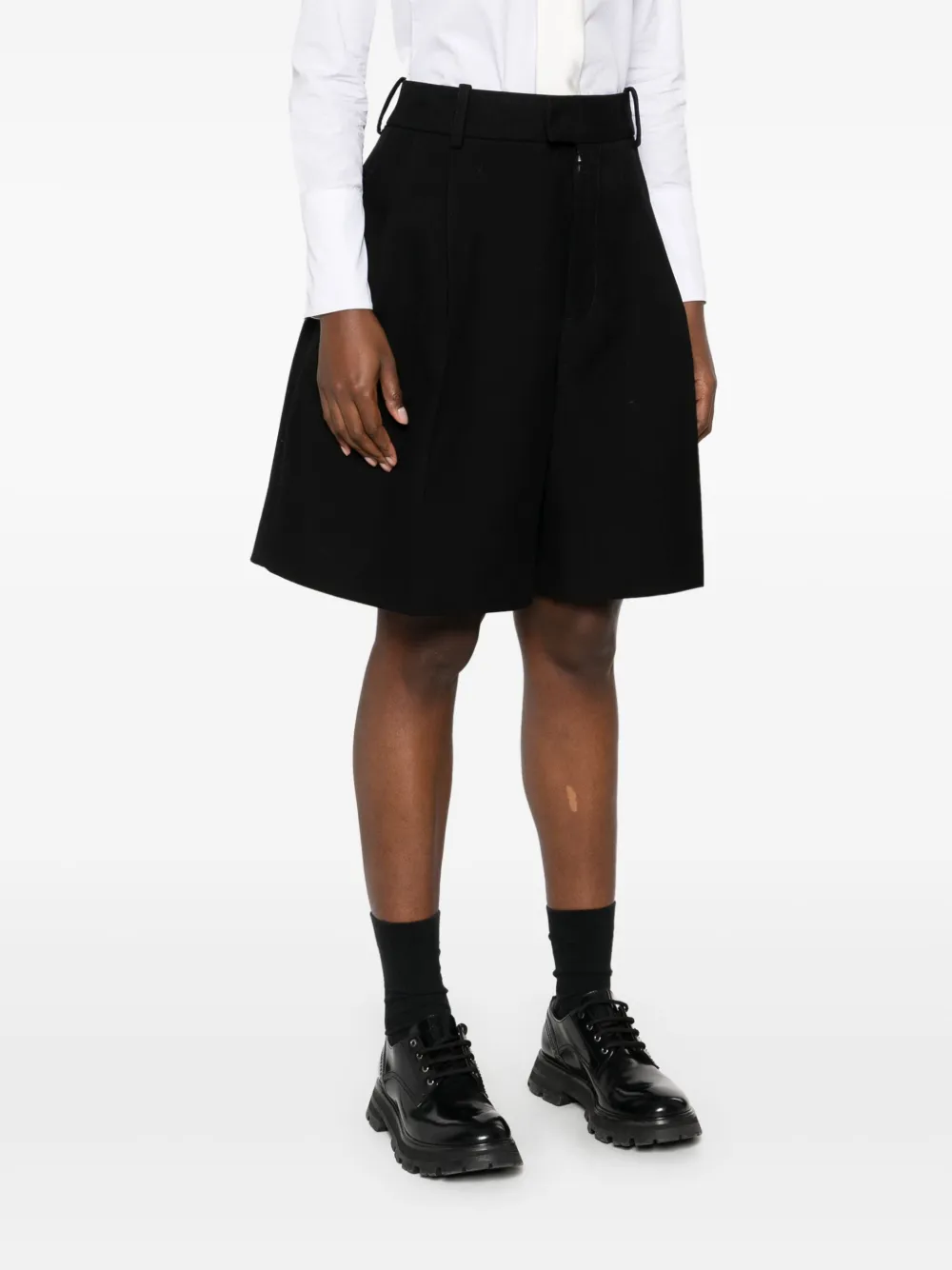 Jil Sander Dubbele katoenen shorts Zwart