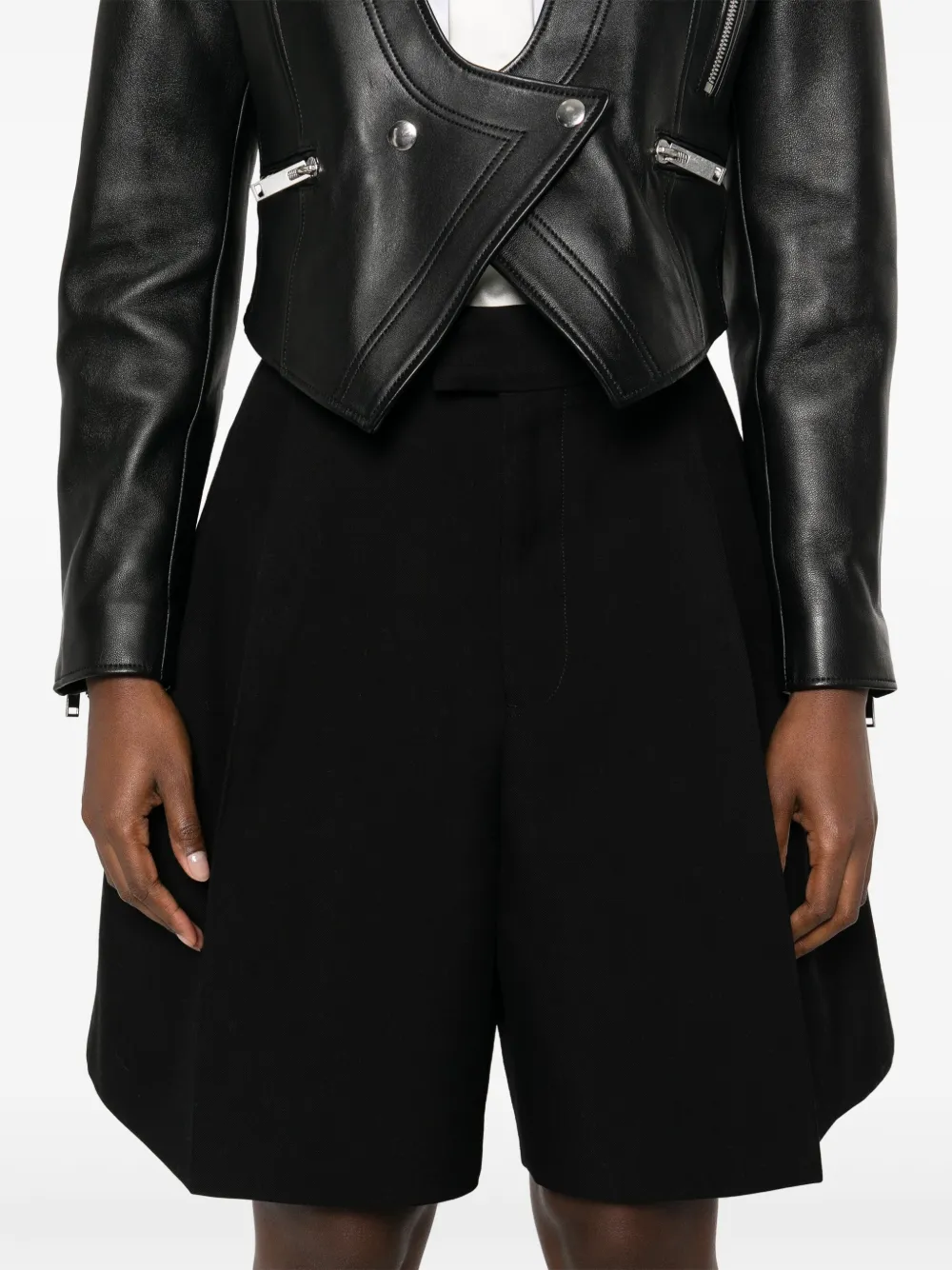 Jil Sander Dubbele katoenen shorts Zwart