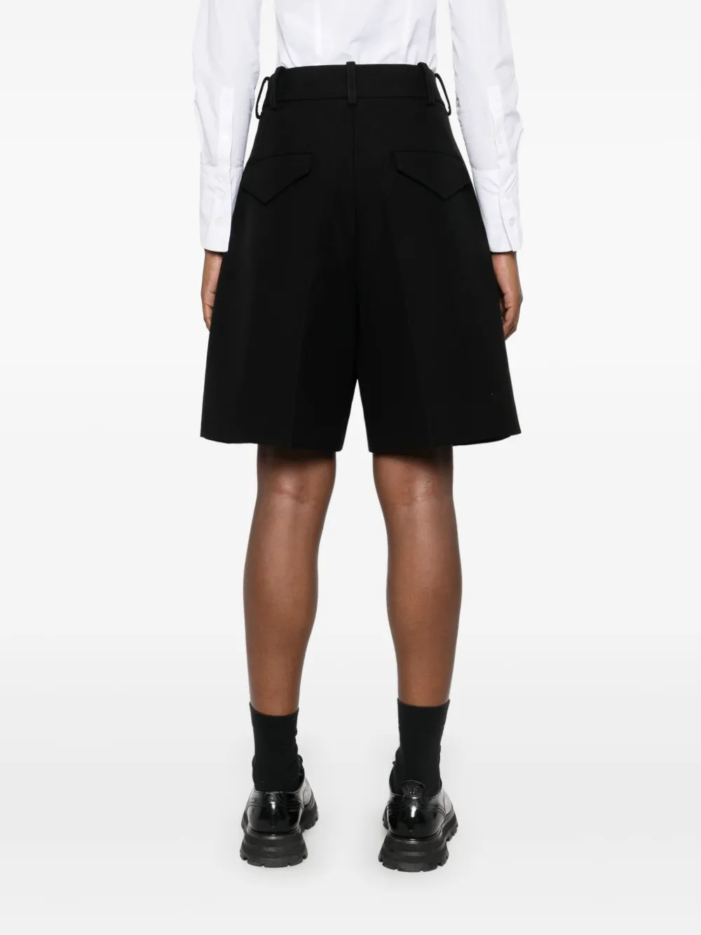 Jil Sander Dubbele katoenen shorts Zwart