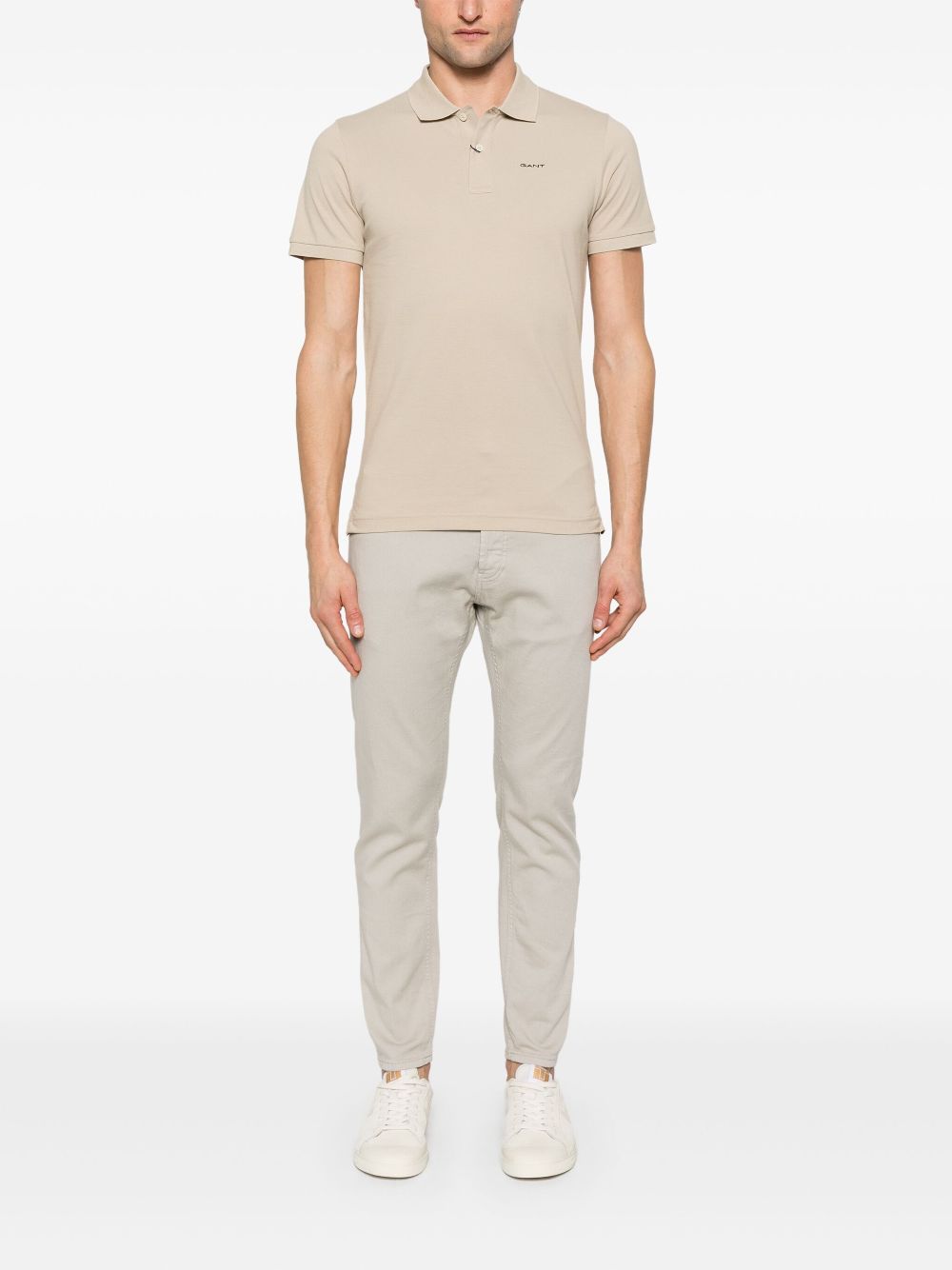 Gant Poloshirt met korte mouwen - 270 CONCRETE BEIGE