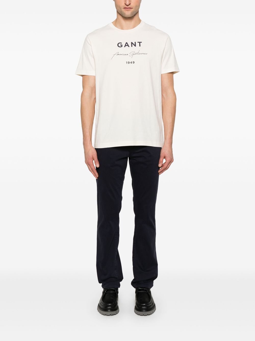 Gant logo-script short-sleeve T-shirt - White