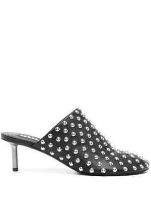 【JIL SANDER】スタッズ付きレザーミュール JIL SANDER レザー ミュール スタッズ付き | NET-A-PORTER
