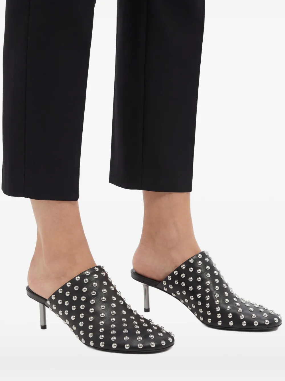 Jil Sander Muiltjes met kristallen Zwart